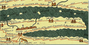 Tabula Peutingeriana, VII Pergamena con la rappresentazione della penisola salentina.