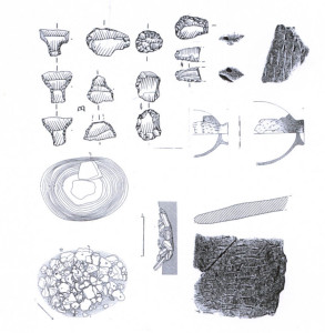 Alcuni dei materiali rinvenuti nell'area dell'insediamento neolitico