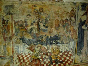 Cripta Madonna del Gonfalone: affresco Dormitio Virginis 